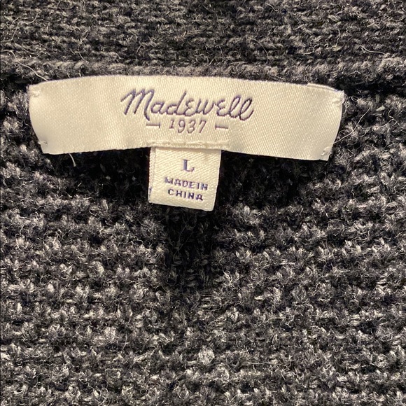 Madewell Charcoal Textured Crew Neck Sweater - Picture 2 of 7